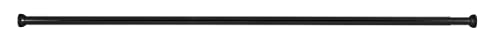 WENKO Barra para cortina baño telescópica negro 110 - 185 cm - Barra para cortina de ducha , Aluminio, 2 x 2 cm, Negro