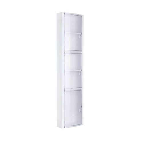 Tatay Armario plástico Vertical, Color Blanco, 3 Puertas sin pomos en Color glacé, y 2 estantes Interiores Removibles. Medidas 22x10x90,5 cm