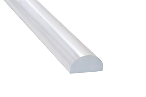 Perfil de protección antisalpicaduras para ducha, barra semicircular de acrílico, 10 x 20 x 1000 mm, resistente a impactos PMMA (acrílico), junta transparente para ducha de cristal