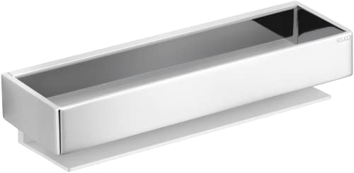 Keuco Cesta de ducha metal, gris plata y cromada de alto brillo, fijación oculta, 9,5 x 30 x 6,7 cm, montaje en la pared en la ducha, repisa para ducha, Edition 11