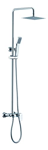 IMEX - Conjunto Monomando de ducha y bañera cromado -Columna de ducha extensible ajustable - Serie Liverpool - BDL007-B Columna de ducha y bañera