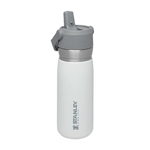 Stanley IceFlow Flip Straw Botellas Termicas Agua Acero Inoxidable con Pajita Plegable 0.65L / 22OZ Polar – Anti-Fugas - Botella Termica Sin BPA - Fácil de Llevar - Apta Para Lavavajillas