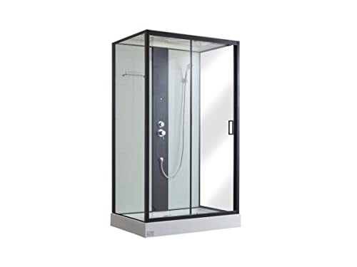 SHOWER DESIGN - Cabina de ducha con hidromasaje PRIMEA - 2 zonas de jets de masaje- Ancho 120 x Prof. 80 x Alt. 215 cm - lluvia tropical y ducha de mano