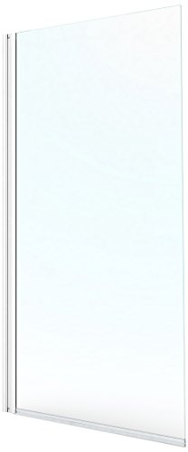 Schulte mampara Ducha para bañera 70 x 130 cm, 1 Hoja Plegable, Montaje Reversible Izquierda Derecha, Perfil Blanco y Vidrio 5 mm Transparente, D16503-F 04 50