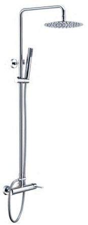 IMEX - Conjunto de ducha con barra extensible, Columna de ducha monomando con rociador redondo - grifería de baño Serie MILAN BDM002