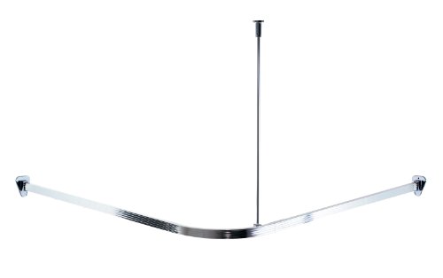Ridder 520000-350 - Raíles para Cortina de Ducha (en ángulo, 90 x 90 cm), Aluminio Pulido