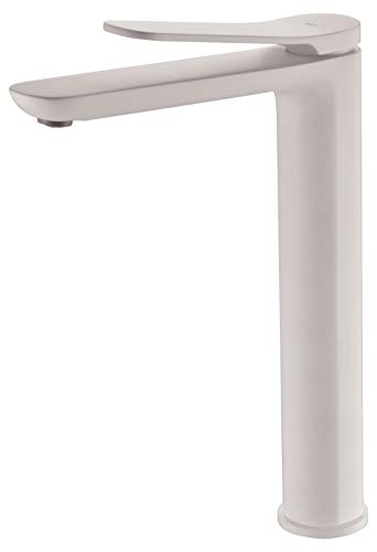 IMEX - Grifo monomando de lavabo caño alto - mezclador para agua fría/caliente - Serie Dinamarca Blanco Mate - BDR031-3BL