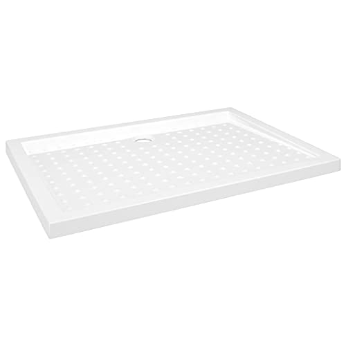 vidaXL Plato de Ducha con Puntos Base Placa Receptor Cuarto de Baño Aseo Resistente a Arañazos Manchas Antideslizante ABS Blanco 70x100x4 cm