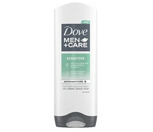 Dove Men+Care - Gel de ducha 3 en 1 Sensitive para cuerpo, cara y cabello, dermatológicamente probado, 250 ml, 1 unidad