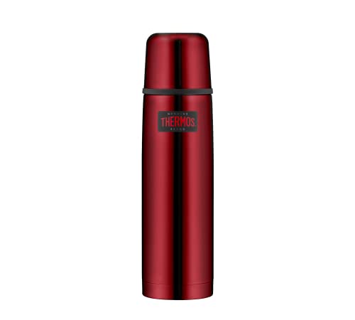 THERMOS Termo de acero inoxidable Light&Compact 4019.205.075 de color rojo, 750 ml, termo con vaso, apto para lavavajillas, mantiene el calor durante 18 horas, frío durante 24 horas, sin BPA