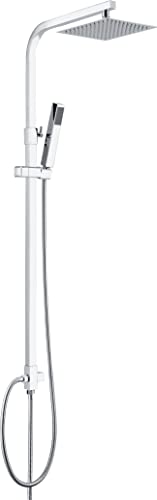 IMEX - Columna de ducha kit adaptable a cualquier modelo de grifo mediante el flexo Cromado - Grifería no incluida - Serie MINSK - BDK010