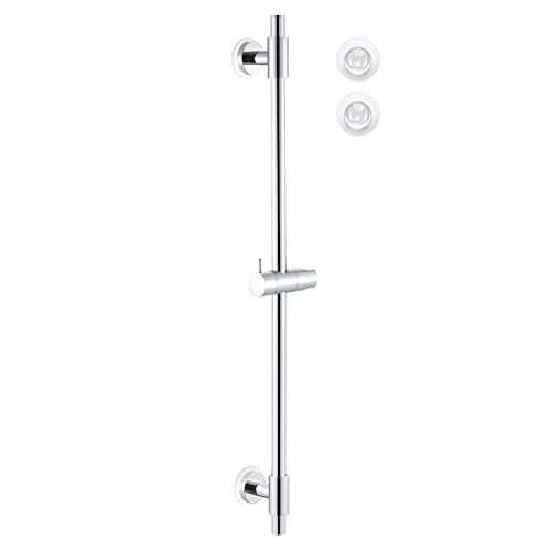 KES Barra Ducha sin Taladro Acero Inoxidable SUS304 Barra Ducha Adhesivo Barra Ducha Deslizante con Soporte Alcachofa Ducha, Pulido 78CM, F209S78DF-PS