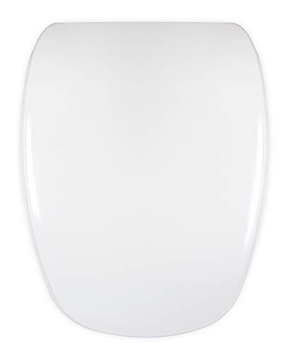 Tapa WC Compatible DIANA GALA - Bisagra Ajustable - Fácil Instalación y Limpieza - Asiento Inodoro Muy Resistente - Blanco - 42 x 34 x 4,5 cm
