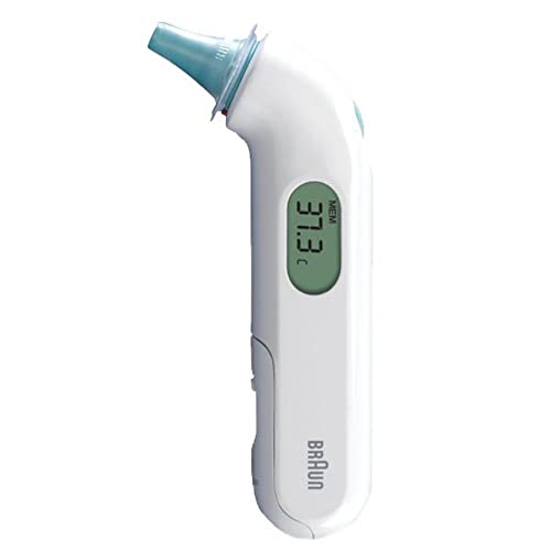 Termómetro de oído Braun ThermoScan 3 (precisión profesional; indicador acústico de fiebre; seguro e higiénico, para toda la familia; recién nacido) IRT3030 White