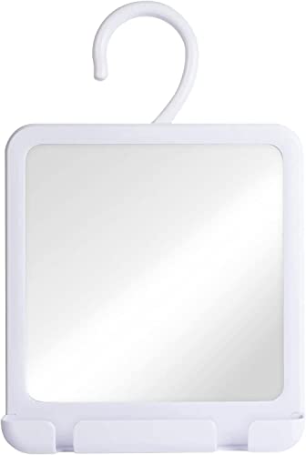 Espejo Antivaho de Ducha para Baño - Fog Free Shower Mirror with Razor Holder and Hook for Hanging - 20 x 18 cm (Plástico)