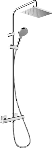 Hansgrohe Vernis Shape Sistema de ducha con termostato 230, 1 tipo de chorro Ahorro de agua con termostato, cromo, 26097000