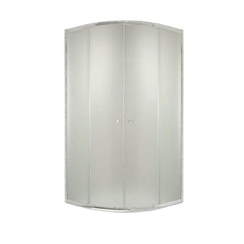 VBChome Cabina de ducha de 90 x 90 cm, cromada, cuarto de círculo, puerta corredera, mampara de ducha congelada, cristal de seguridad, mampara de ducha Viega moderna, alta calidad