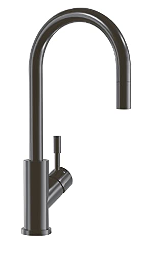 Villeroy & Boch Umbrella Flex 92540005 - Grifo de cocina con una ducha de mano extraíble, alta presión, color antracita