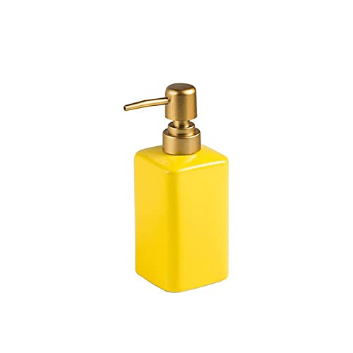 XOUVY Dispensador de jabón Cerámica 320ml Dispensador de jabón líquido Color sólido Loción Botella de Almacenamiento Accesorios de baño Decoración del hogar Regalo, para el hogar Baño Hotel(E)