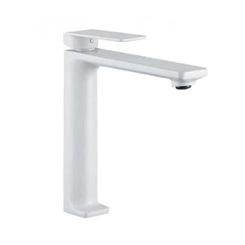 IMEX - grifo lavabo caño alto monomando alto de baño Serie Fiyi Blanco Mate - BDF016-3BL