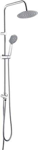 IMEX - Columna de ducha kit adaptable a cualquier modelo de grifo mediante el flexo Cromado - Grifería no incluida - Serie EUROPA BDE011