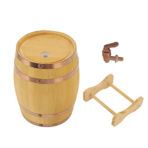 Barril de vino de pino 750ml Barriles de envejecimiento de madera Dispensador de barril Cubo con grifo de soporte Sin fugas para almacenar whisky Vino Licores Cerveza Licor, Barril de vino Barril