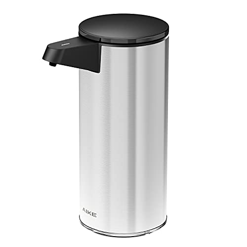 AIKE Dispensador de jabón automático de Acero Inoxidable, 280 ml, Recargable por USB, dispensador de jabón de Manos sin Contacto, líquido para baño y Cocina