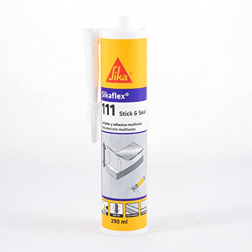 Sikaflex-111 Stick & Seal, Blanco, Adhesivo y sellador flexible, masilla multiuso,juntas interiores y exteriores, 290ml