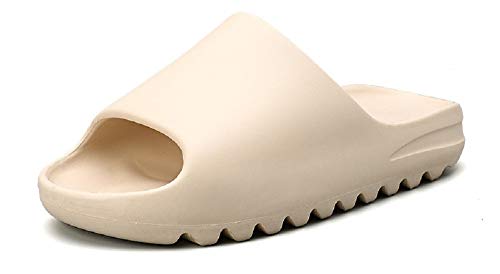 SITAILI Almohada Diapositivas Zapatillas Sandalias Super Suaves De Secado Rápido, Hombres Mujeres Zapatos De Casa De Verano para Baño Ducha Interior Al Aire Libre 41 EU Beige