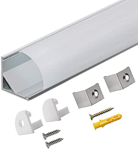 Perfil Tira LED Aluminio 45° - 10x1metro Perfil Aluminio Forma de