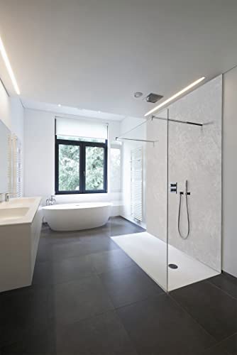 WALLando - Panel de ducha de alta calidad / pared trasera de baño - Revestimiento de ducha / revestimiento de pared - Placa de plástico PVC - gris piedra claro - 250 x 100 cm