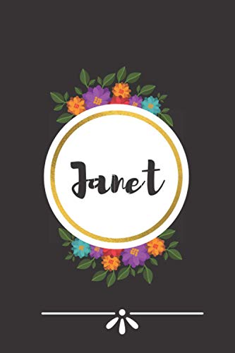 Janet: Journal Notebook - Personalized Name Lined Journal Diary Notebook for women and gils 120 Pages,6