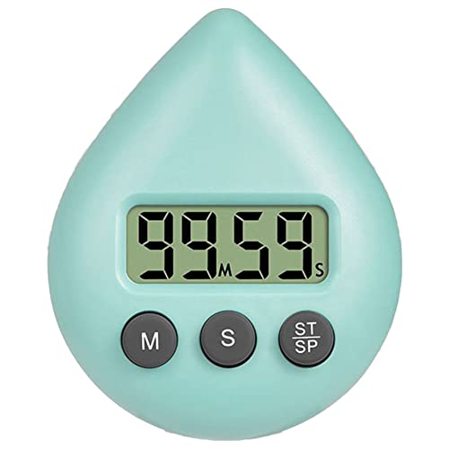 ZYNCUE Reloj de baño alarma, temporizador digital de ducha impermeable, forma de gota de agua, temporizador digital de ahorro de energía de 5 colores (verde claro)