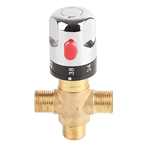 Válvula de ángulo de baño Válvula mezcladora termostática de latón macizo G1 / 2 para el sistema de ducha Control de la temperatura del agua Control del termostato de la cuenca del tubo