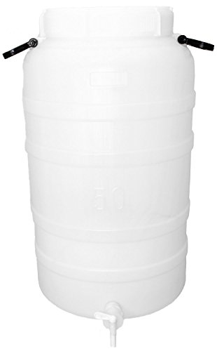 Bouchonnerie Jocondienne 612530, tonel con Asas y Grifo, de plástico Blanco 34 x 34 x 64 cm, 50 L
