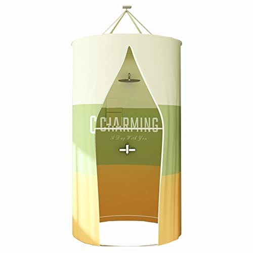 FEBOD Ducha Camper Cortina Portátil Cabina De Ducha,Plegable Cortina Baño Tela Impermeable Antimoho por Camping y Bañera Redonda De Pared (Color : Yellow)