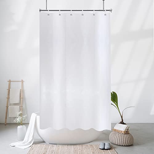 YISURE Cortina de Ducha Blanca Estrecha de 120cm de Ancho para bañeras pequeñas, Cortina de baño pequeña de Tejido de poliéster Repelente al Agua con 8 Ojales metálicos, Ancho 120 x Alto 200cm