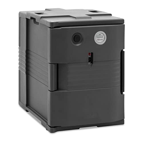 Royal Catering RC-TBE1 - Caja térmica calefactable (90 L, para contenedor GN 1/1, cargador frontal con indicador de temperatura, caja aislante térmica, depósito térmico calentado)