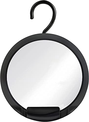 Espejo de Ducha Antivaho - Espejo de Afeitar sin Ventosa para Baño - Espejo de Afeitado Irrompible - 20 cm (Plástico)