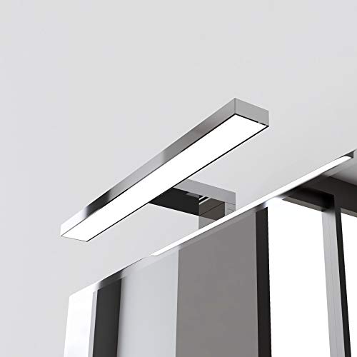 STARBATH PLUS - Lámpara de Luces LED Silvia - Aplique Ideal para el Espejo del Baño - Protección IP44-300 x 108 x 40 mm - Con Luz Blanca de 6000 K - Color Cromado