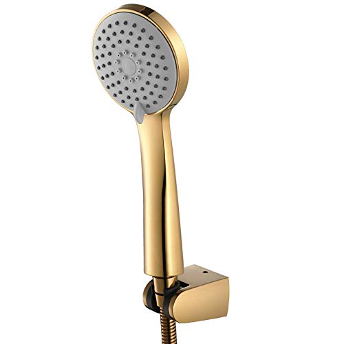 Titanium Gold Handheld Shower Head Set ABS Universal Handheld Showerheads 3 Settings Shower Head High Pressure Handheld Shower Sprayer with ABS Shower Bracket 1.5M Hose