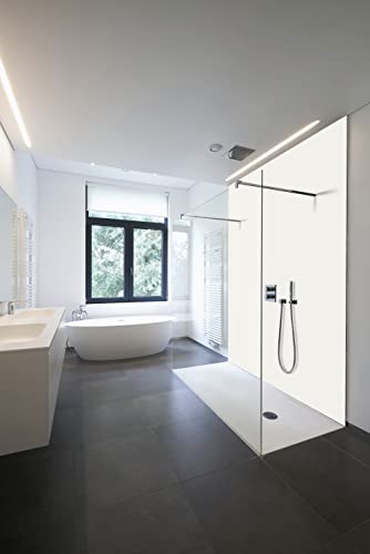 Pared de ducha impermeable como revestimiento de pared, 100 x 250 cm (ancho x largo), placa de plástico PVC (color blanco)