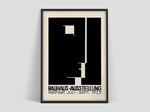 HJGB Póster de la exposición de Arte Bauhaus, impresión de la exposición Bauhaus, póster de Herbert Bayer, impresión de la Bauhaus, Pintura en Lienzo sin Marco M 50x70cm