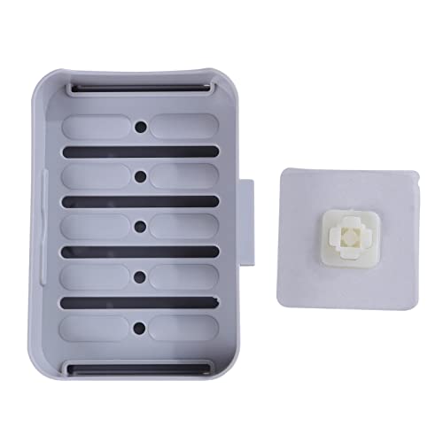 ZRSYH Jabonera autoadhesiva de una sola o doble capa, soporte para jabón montado en la pared, soporte para platos de baño, cocina, fregadero de una sola capa gris