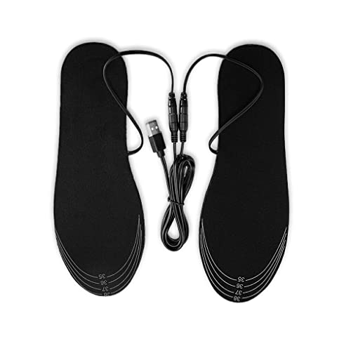 UIKEEYUIS 1 par de plantillas calentadas por USB, almohadillas de invierno para pies, calefacción eléctrica, ahorro de energía, zapatos reemplazables, calentador de suelas, 35-39