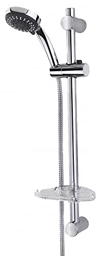 Strohm TEKA - Set de ducha STYLO SPORT. Conjunto de alcachofa de ducha con tres chorros, barra y soporte regulables y flexible.