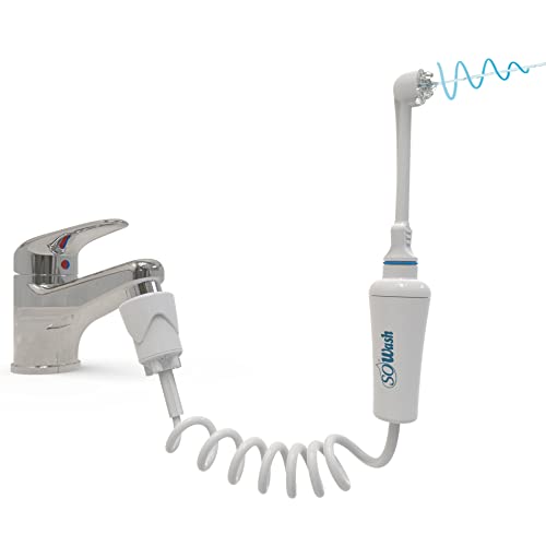 Irrigador Dental SOWASH VORTICE, Se Conecta al Grifo, Irrigador Bucal Sin Baterías y sin Electricidad, Cabezal Vórtice con Chorro Pulsante Convergente Triple (Pat. Internac.), Producto Italiano