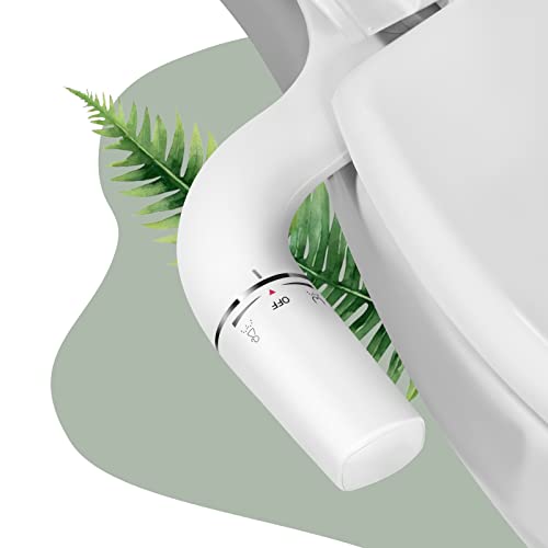 SAMODRA Classic 7.0 - Accesorio de asiento de inodoro con bidé ultrafino, con boquilla doble no eléctrica, presión de agua ajustable, agua fría para inodoro, fácil instalación en el hogar
