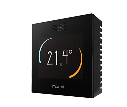 Momit Smart MOMITSTB - Termostato inteligente para controlar la climatización (frío y calor) por Smartphone. Pantalla táctil, negro
