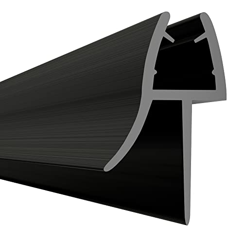 HNNHOME Tiras de sellado de goma para mampara de bañera/ducha, color negro, para puertas de cristal curvadas de 6 a 8 mm, hasta 20 mm de espacio (recto)
